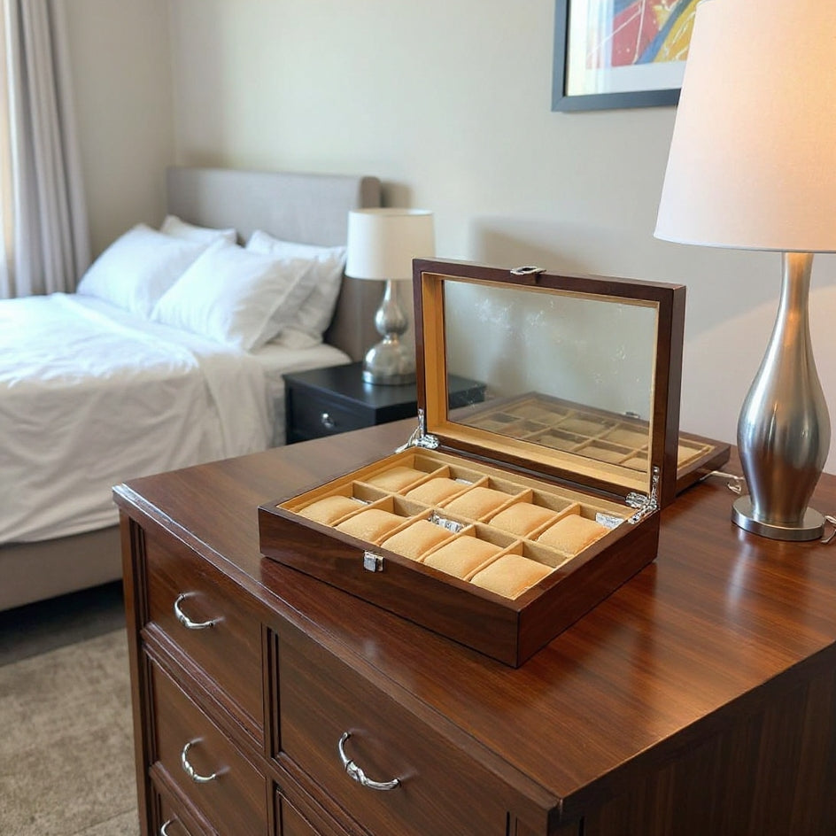 10 slot premium quality wood made watch organizer box