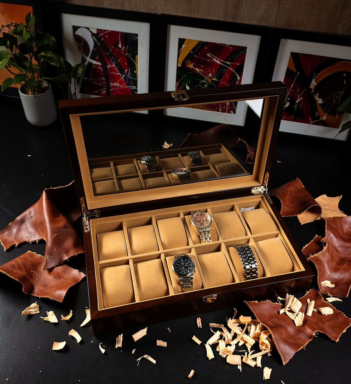 12 slot wood made Premium Quality watch organizer box ( Watch Accessories )