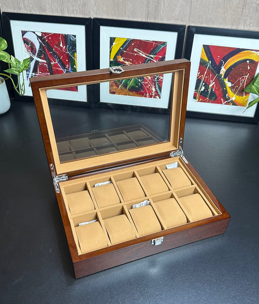 10 slot premium quality wood made watch organizer box