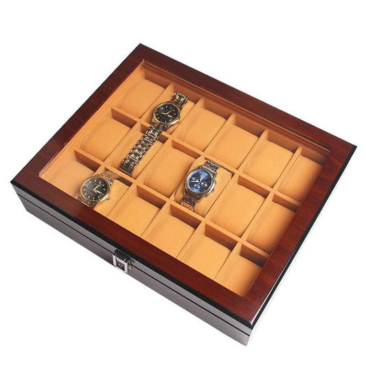 18 slot premium quality wood made watch organizer box