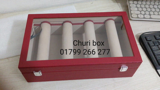 Churi box ( Wood frame leather made bangles organizer box)