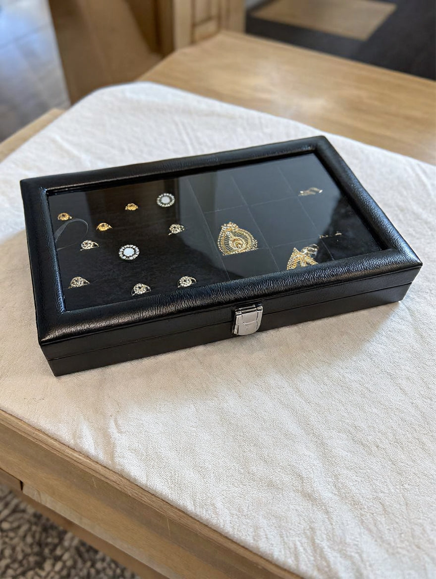 Premium Jewelry Display Combo Box | Ring, Earring & Pendant Organizer with Glass Lid | 2 Colors — Maroon & Lavender | প্রিমিয়াম জুয়েলারি কম্বো ডিসপ্লে বক্স