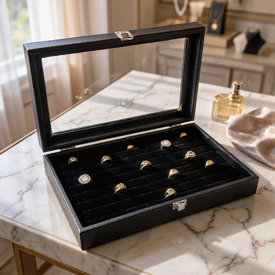100 slot ring storage box Bangladesh
large ring organizer box Bangladesh
ring display case glass lid Bangladesh
black maroon lavender ring box Bangladesh
ring collector box Bangladesh
ring display tray velvet Bangladesh
ring box price Bangladesh
boutique ring display box Bangladesh