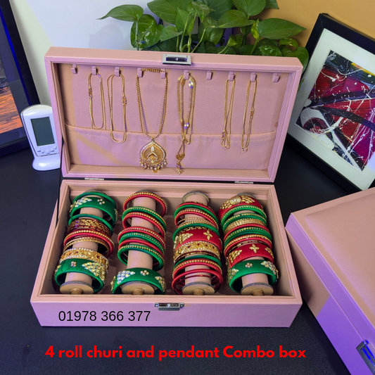 Four Rolls Bangles and pendant Combo box