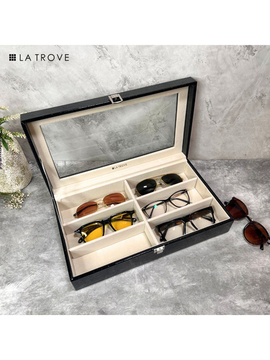 PU leather made 6 slot sunglasses box