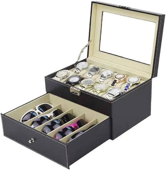 12 slot watch and 6 slot sunglasses box