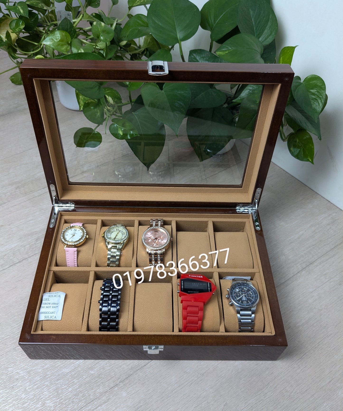 10 slot premium quality wood made watch organizer box