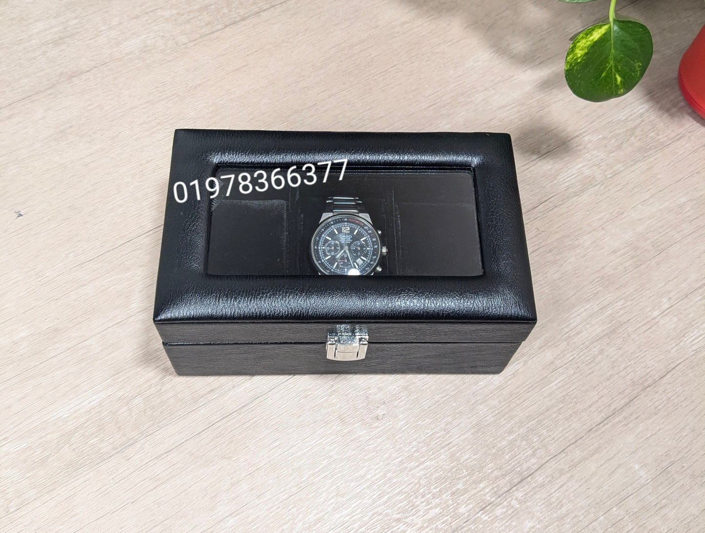 Full black color leather made watch box ( 3,4,5,6,8,10,12 & 18 slot )