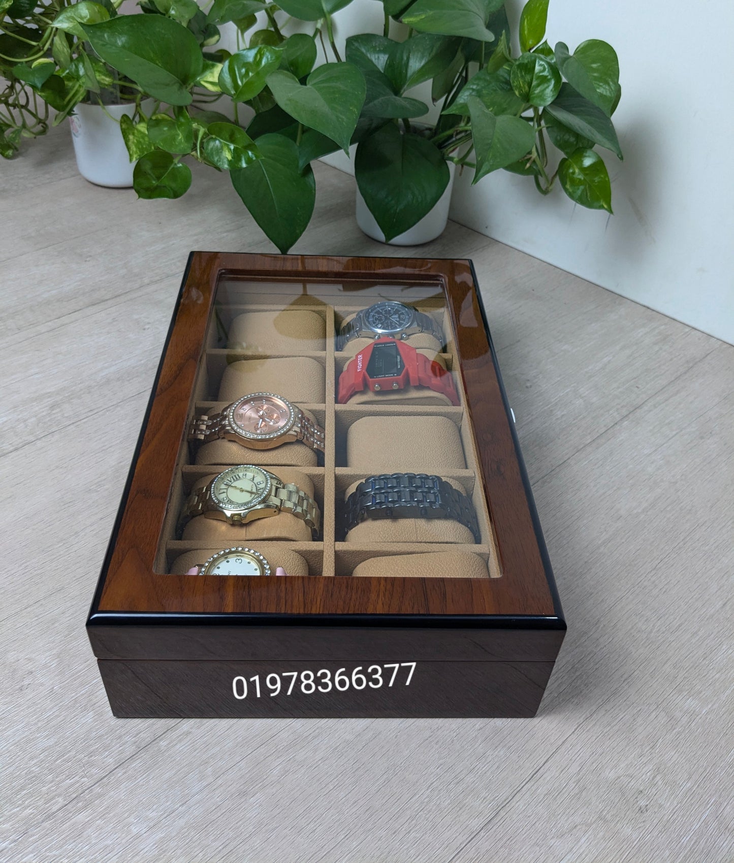 10 slot premium quality wood made watch organizer box