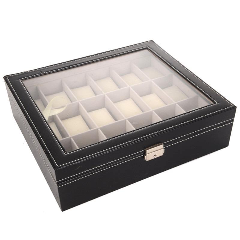 PU leather MADE 18 slot watch organizer box