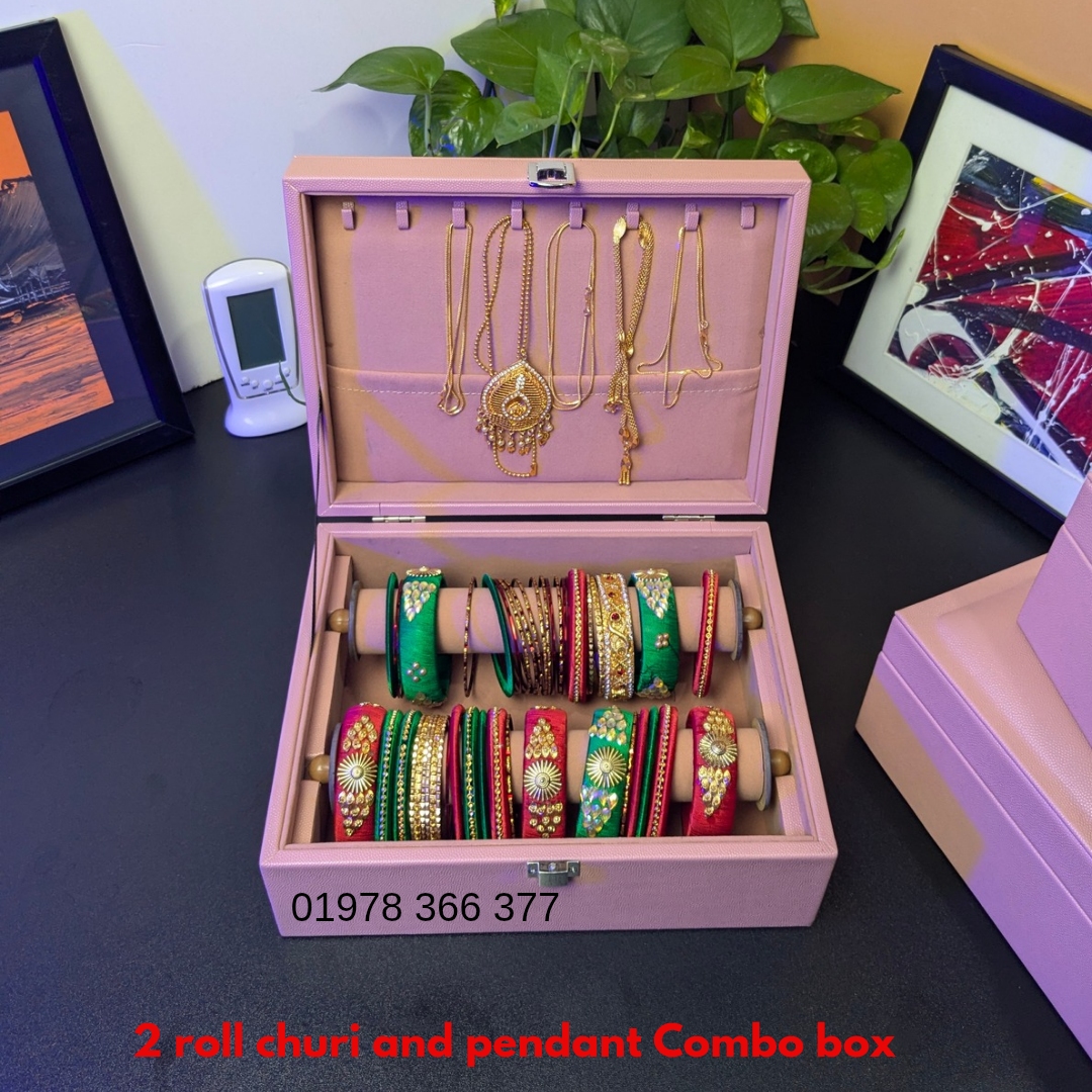 Two Rolls Bangles and pendant Combo box